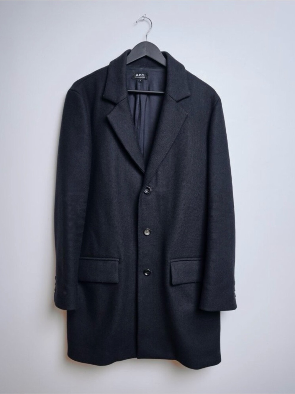 A.P.C. Men's Black Wool Pea Coat